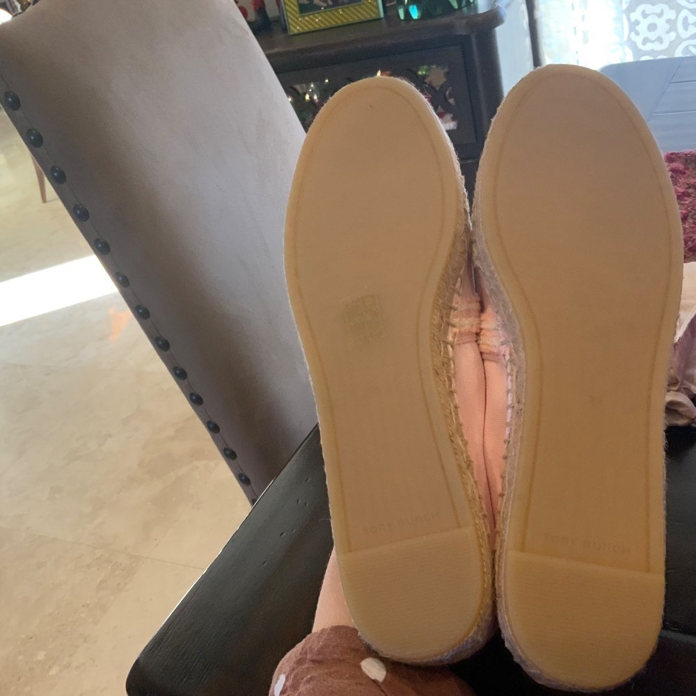 Tory Burch double t canvas espadrille in pink tulle, BNIB,MSRP$198, HTF - Picture 10 of 11